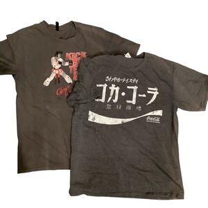 Japanese  Coca Cola Graphic Tees - Black & Chuy’s Men’s T Shirt Bundle Size L